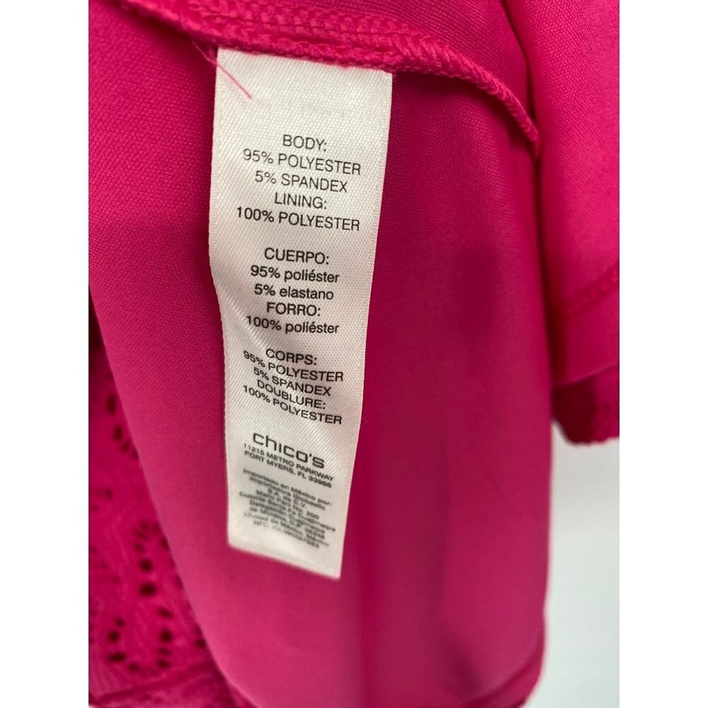 Chico's Womens Lace Special Occasion Dress Europa Pink Size 1 = 8 = Medium NWT - Picture 6 of 12